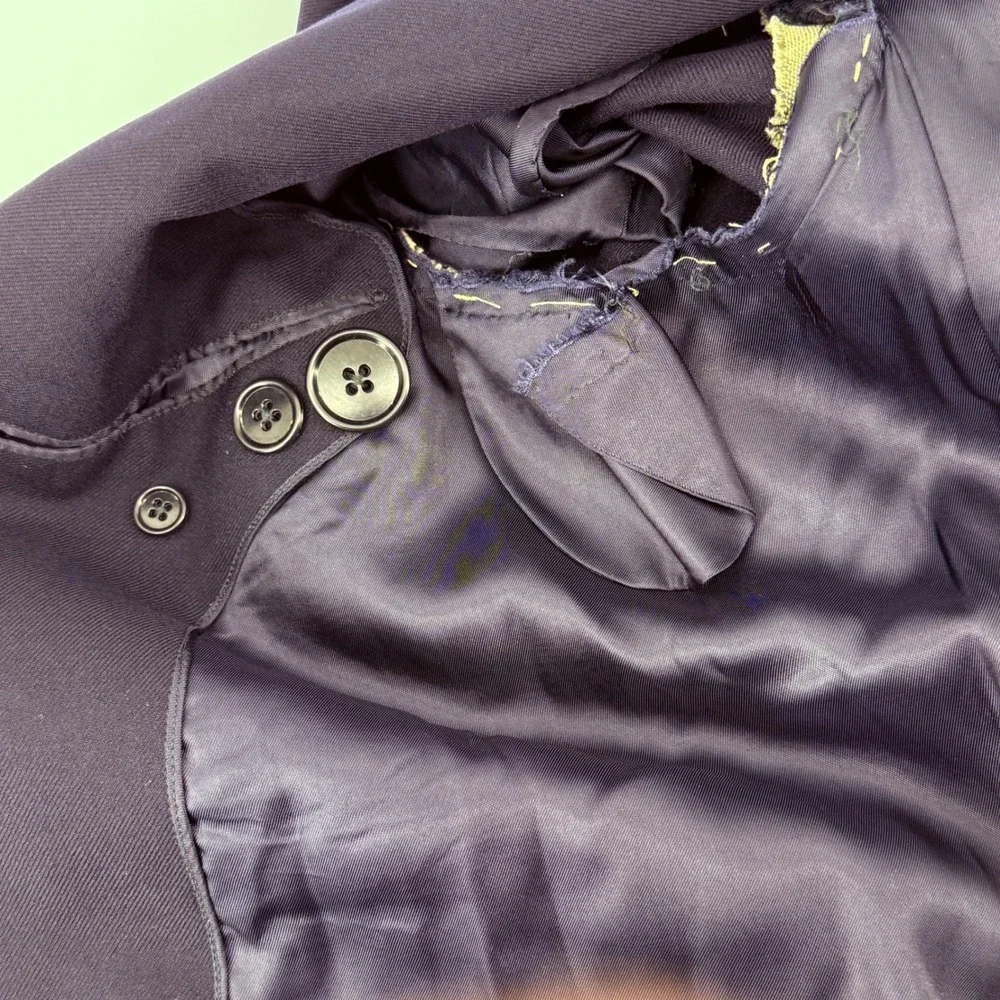 Vintage Kumar High Class Tailor Men's Dark Navy Overcoat Ed Bespoke‎ *read*